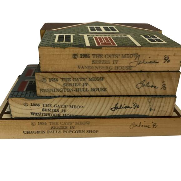 The Cat’s Meow Village Series IV 1986 Lot of 4 –signed by Faline - Picture 6 of 6